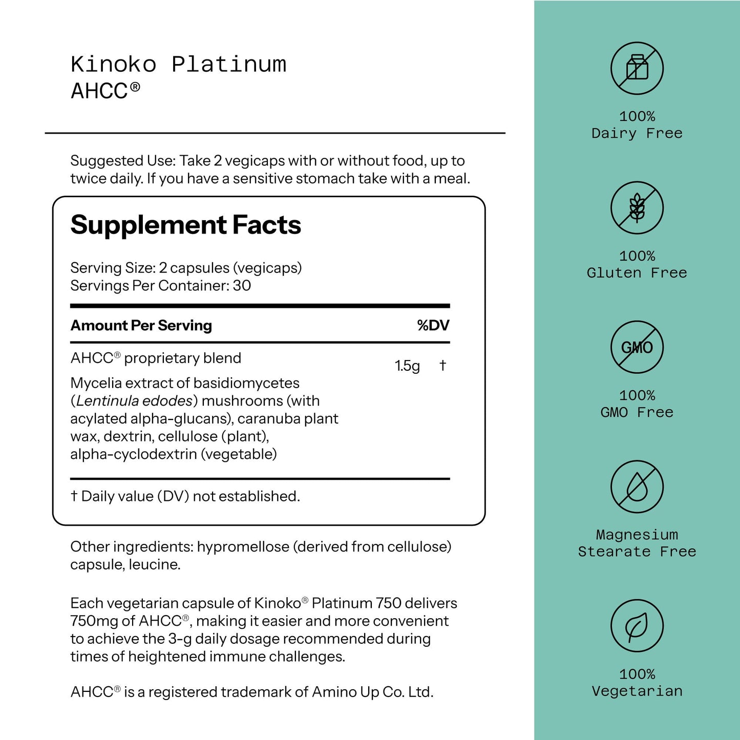 AHCC® Platinum - Kinoko® Platinum